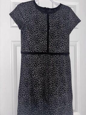 Women's Black and Gray Leopard Print Casual Dress